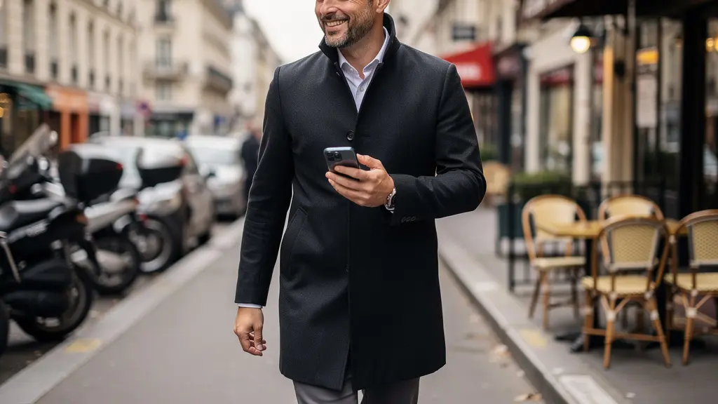 Homme consultant simulation crédit immobilier sur smartphone en ville